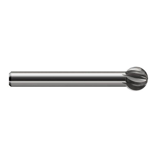 Harvey Tool 956132 | 270 Degree Sperical Ball 1/2" Diameter x 5/16" Shank x 0.4320" LOC x 4" OAL 6FL Uncoated Carbide Undercutting End Mill