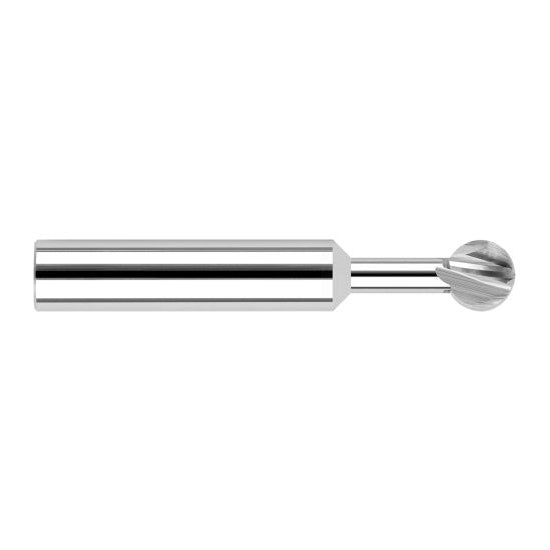 Harvey Tool 926924 | 300 Degree Sperical Ball 3/8" Diameter x 3/8" Shank x 0.3490" LOC x 2-1/2" OAL 4FL Uncoated Carbide Undercutting End Mill