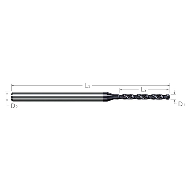 Harvey Tool FDW0400-C6 | 0.040" Diameter x 1/8" Shank x 2" OAL 2 Flute Micro Drill Bit