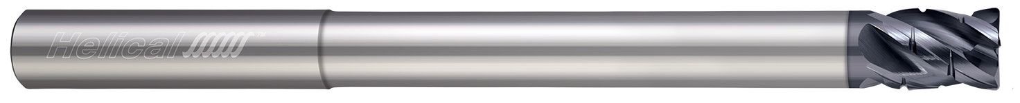 Photograph of a Helical Solutions 82888 |HSVR-C-RN-M-40750-R.030 0.7500" (3/4) Cutter DIA x 0.7500" (3/4) Shank DIA x 0.0300" Radius x 1.0000" (1) Length of Cut x 6.0000" (6) Overall Length x 3.3750" (3-3/8) Reach Carbide Corner Radius End Mill for Steel, 4 Flutes, APLUS Coated - (HSVR-C-RN-M-40750-R.030)
