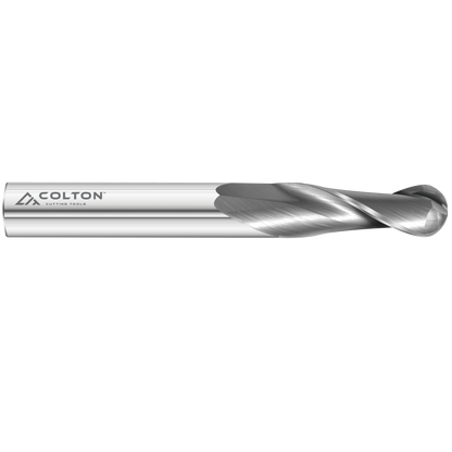 Photograph of Colton Cutting Tools 61524 | Carbide End Mill 2 Flute Ball End Long 3/16" Diameter x 1 1/4" LOC x 3" OAL