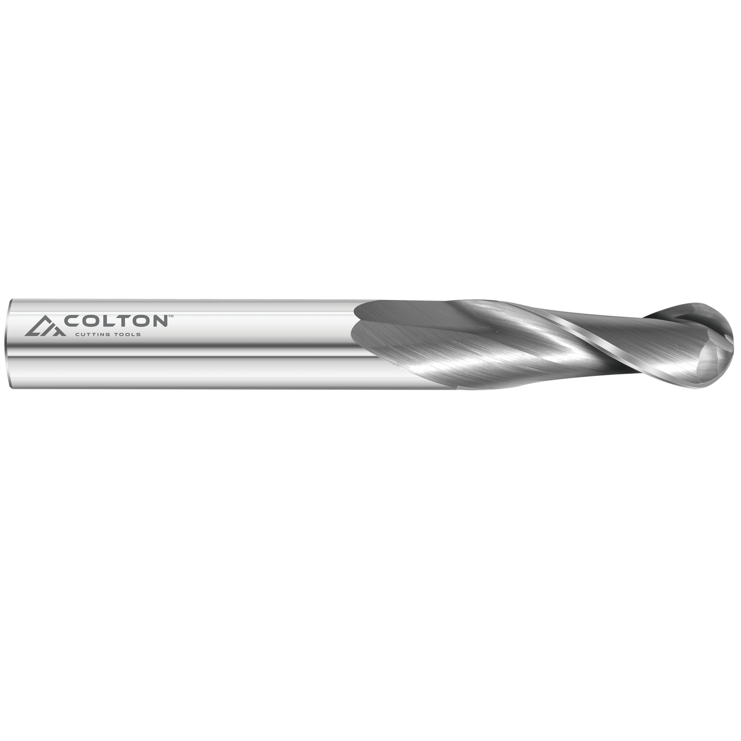 Photograph of Colton Cutting Tools 61522 | Carbide End Mill 2 Flute Ball End Long 1/8" Diameter x 3/4" LOC x 3" OAL