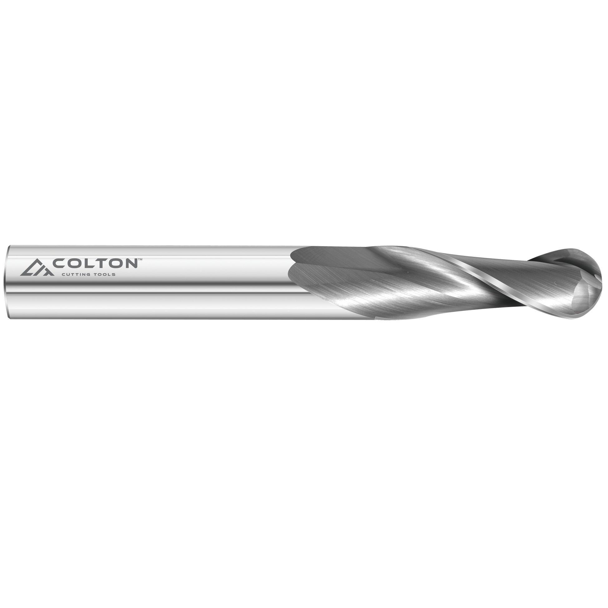 Photograph of Colton Cutting Tools 61522 | Carbide End Mill 2 Flute Ball End Long 1/8" Diameter x 3/4" LOC x 3" OAL
